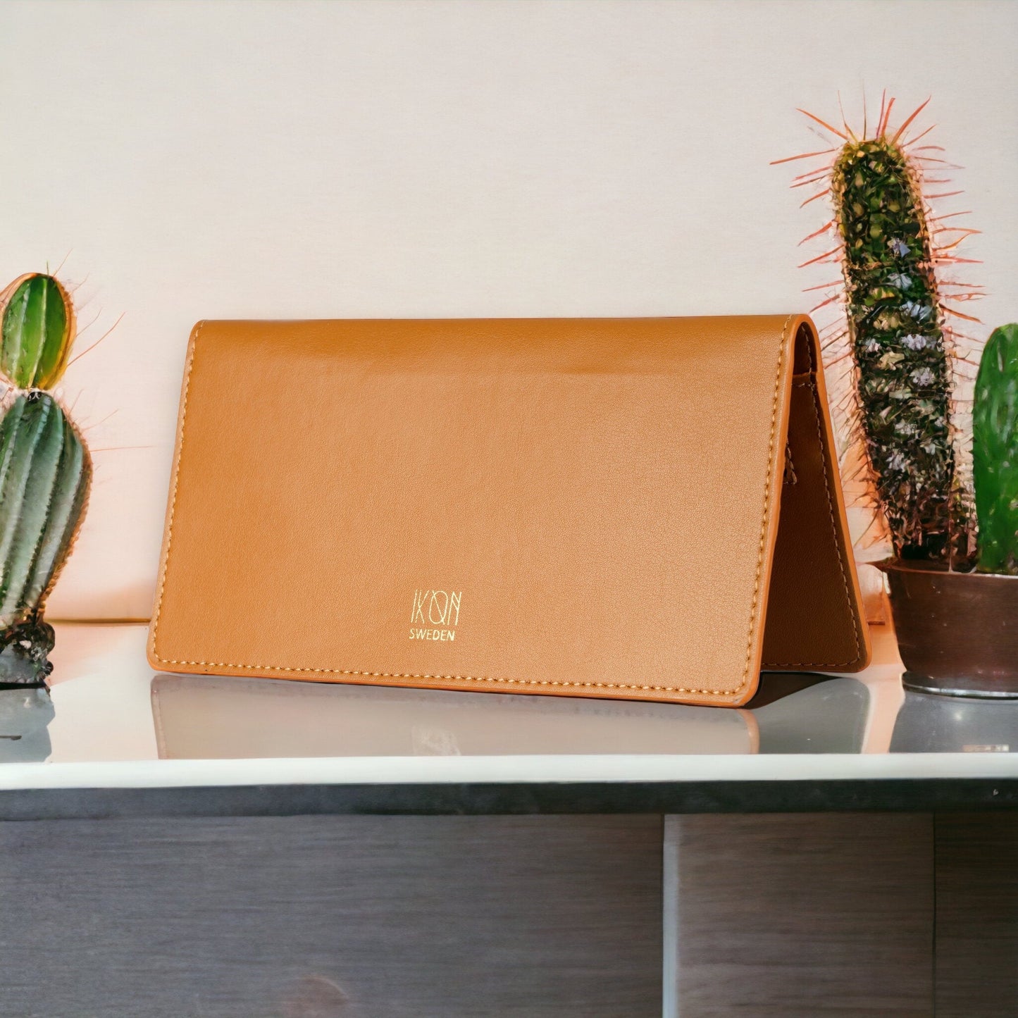 Cactus Leather Slim Wallet - Cognac